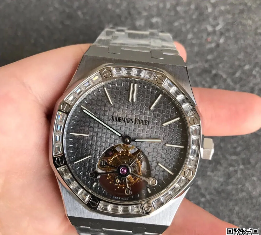 Audemars Piguet Royal Oak Tourbillon 26516PT.ZZ.1220PT.01 R8 Factory 1:1 Best Edition Replica Watch Diamond Bezel